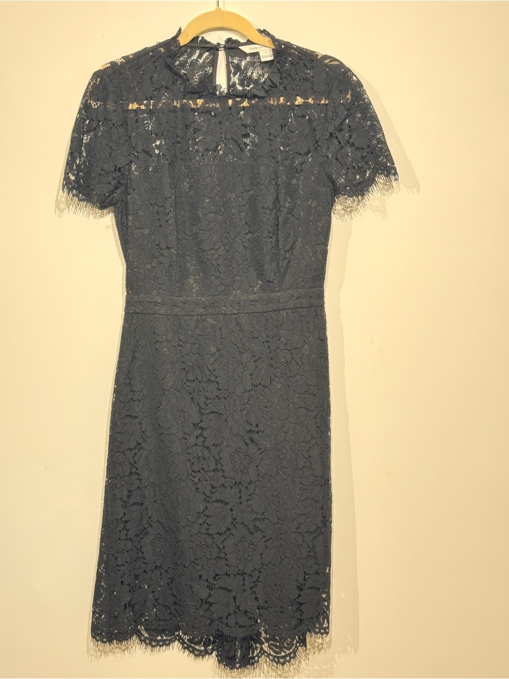 Diane Von Fursteburg Black Midi Lace Dress